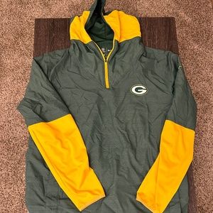 Men's Nike Green Bay Packers Pullover 1/4 Zip - Green/Yellow - XL